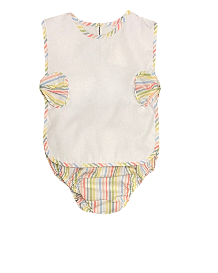 Sage Stripe Bow Side Bloomer Set