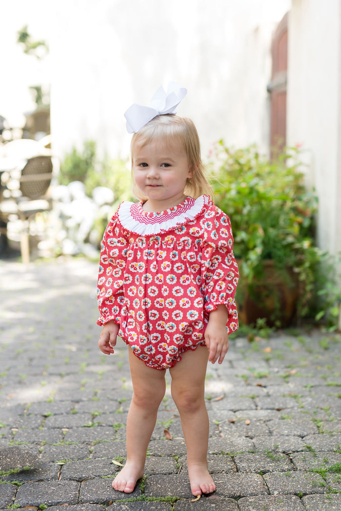 Fall Floral Smocked Bubble