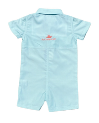 Beach Glass Gingham Dress Shirt Romper