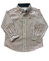 Red and Green Long Sleeve Plaid Destin Dress Shirt