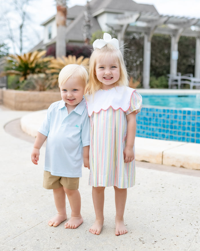 Opal Stripe Performance Polo