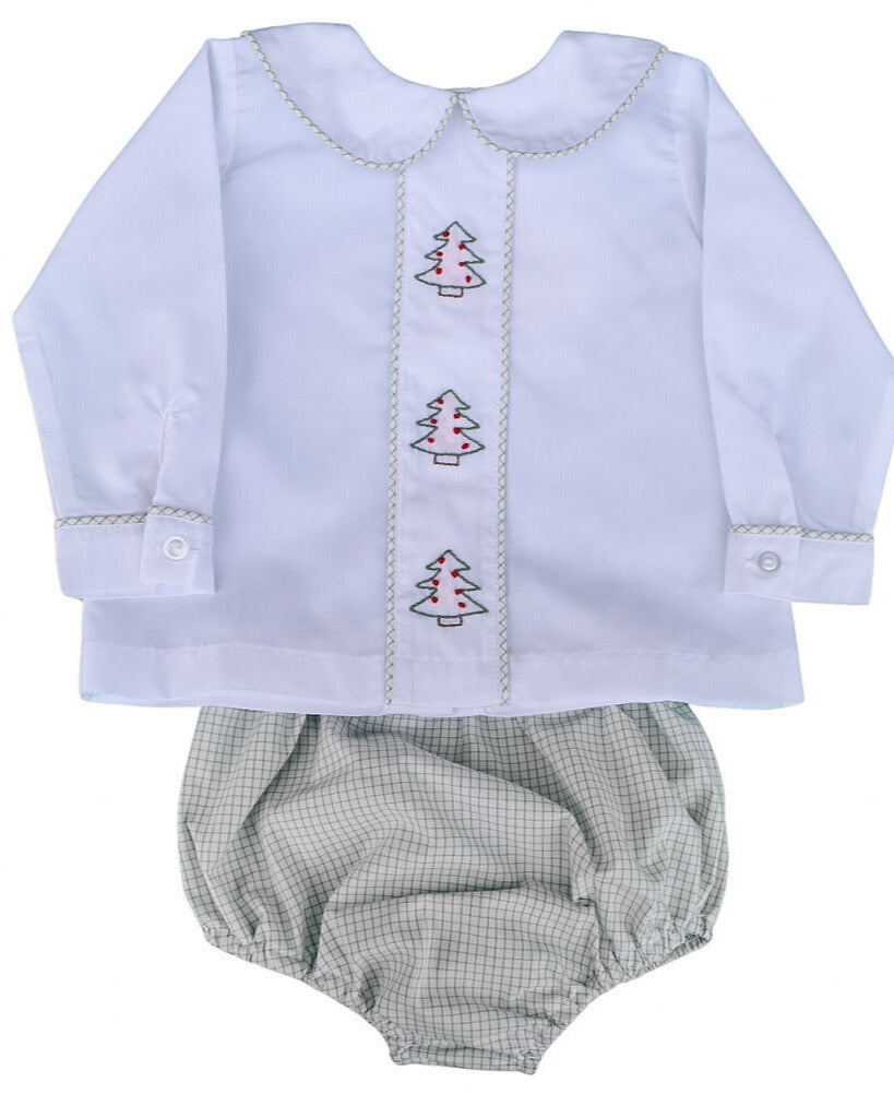 Festive Christmas Tree Boy Bloomer Set