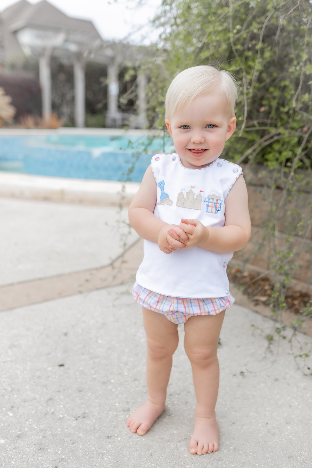 Boys Beach Applique Bloomer Set