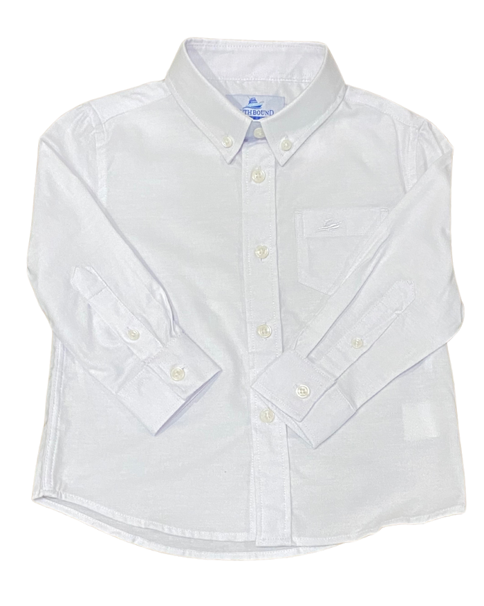 White Long Sleeve Destin Dress Shirt