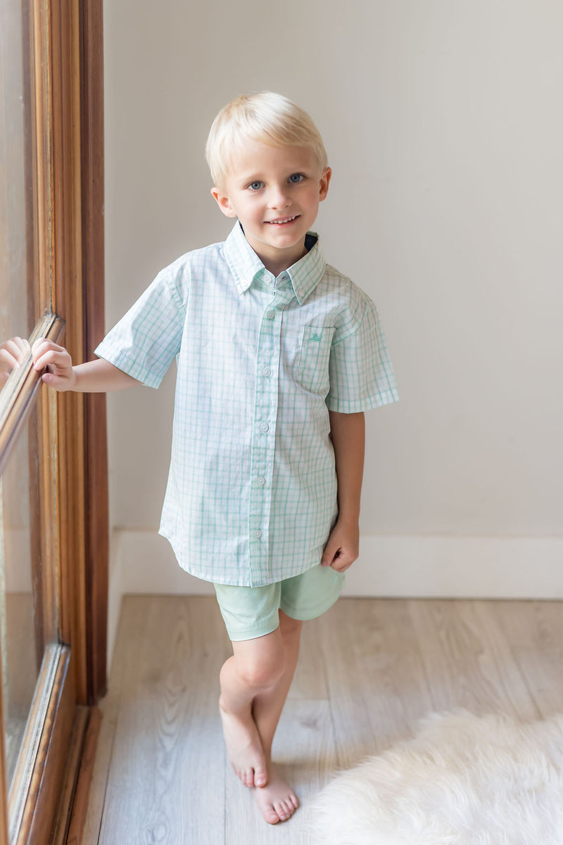 Misty Jade Short Sleeve Destin Dress Shirt