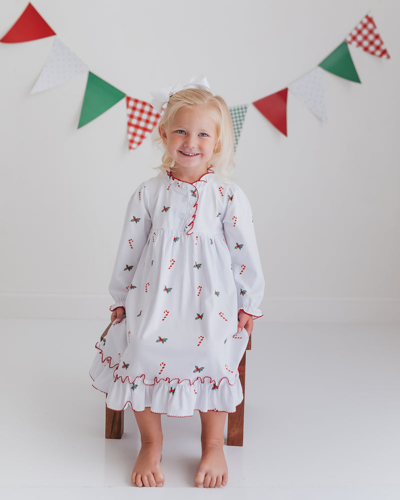 Girls Candy Cane Christmas Morning Dress