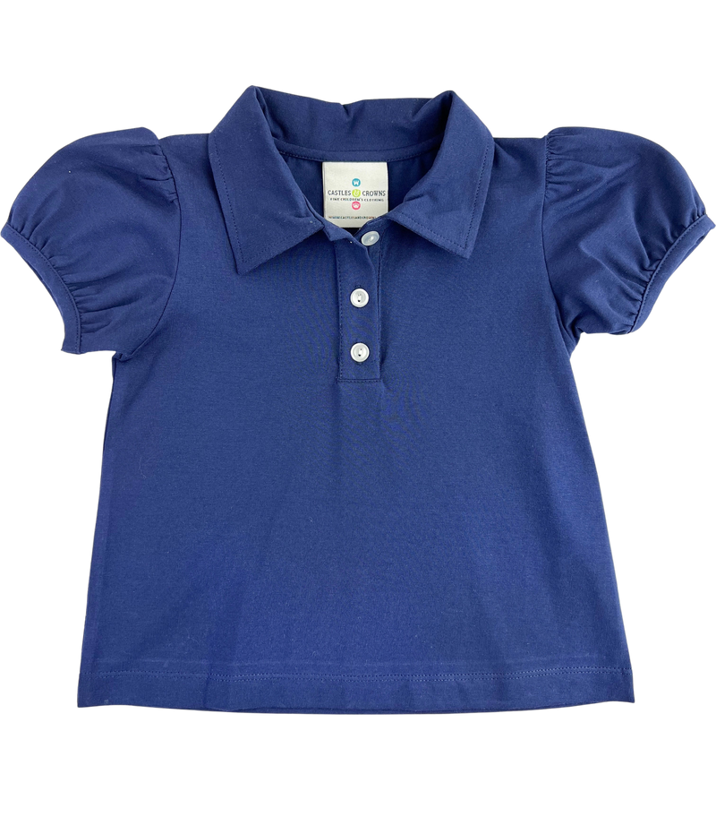 Navy Puff Sleeve Uniform Polo