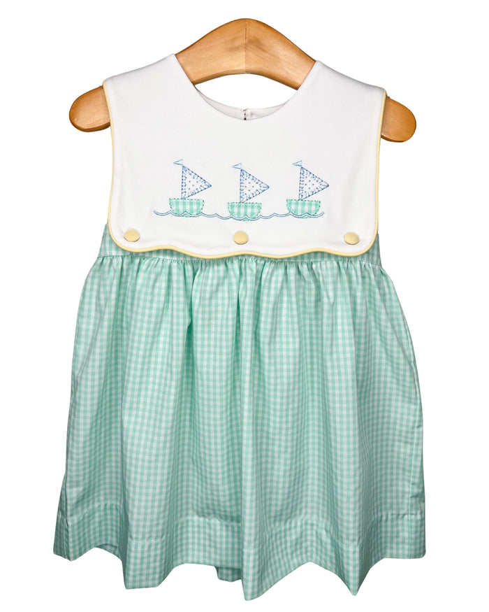 Girls Sailboat Applique Dress