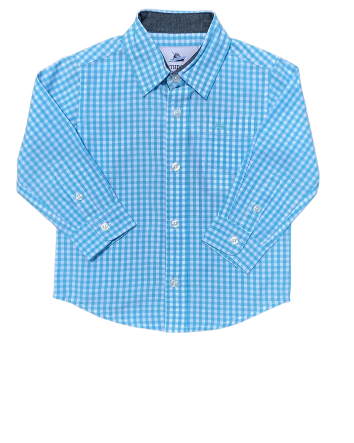 By the Bay Turquoise Waters Long Sleeve Destin Dress Shirt