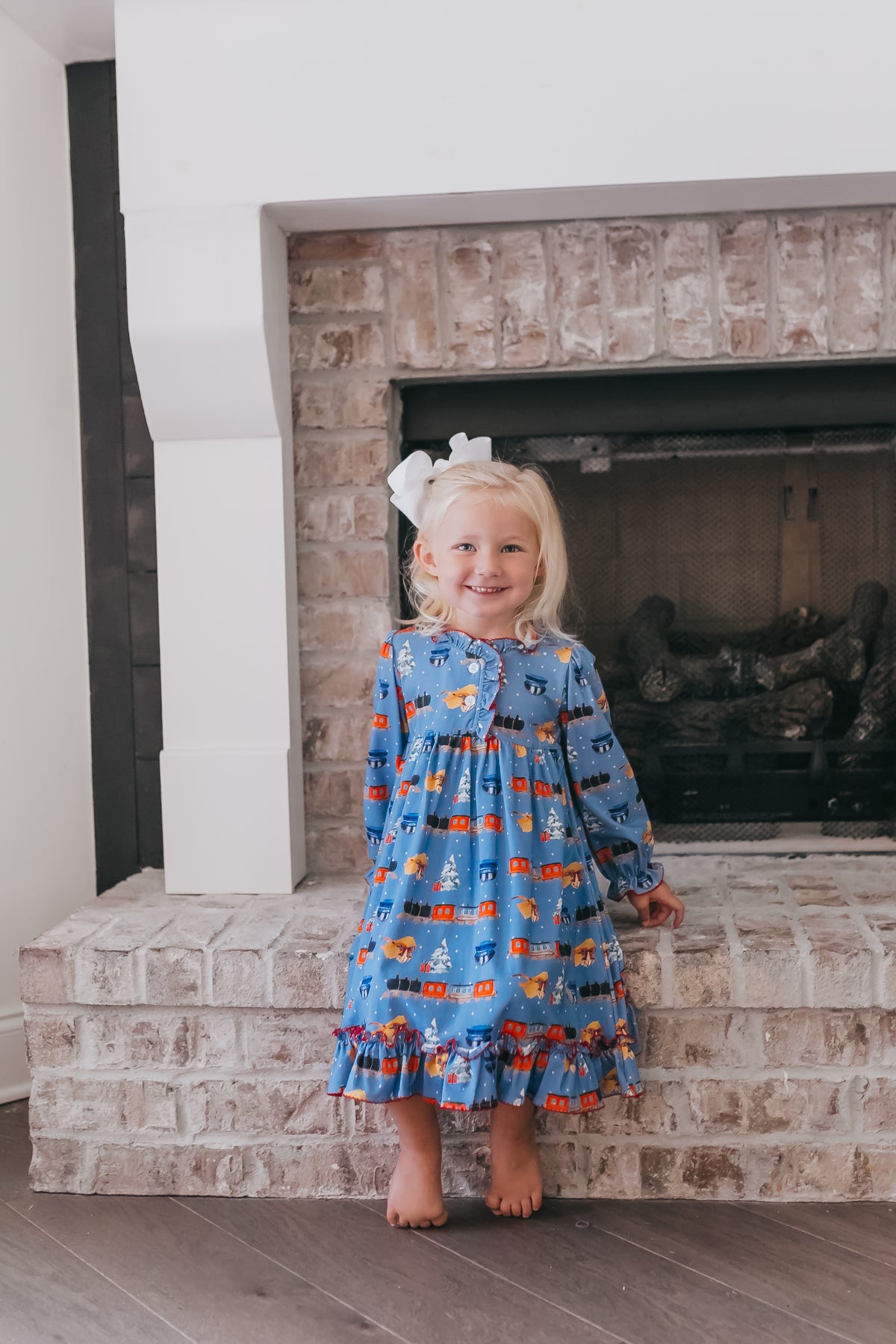 Girls Polar Train Ride Christmas Morning Dress
