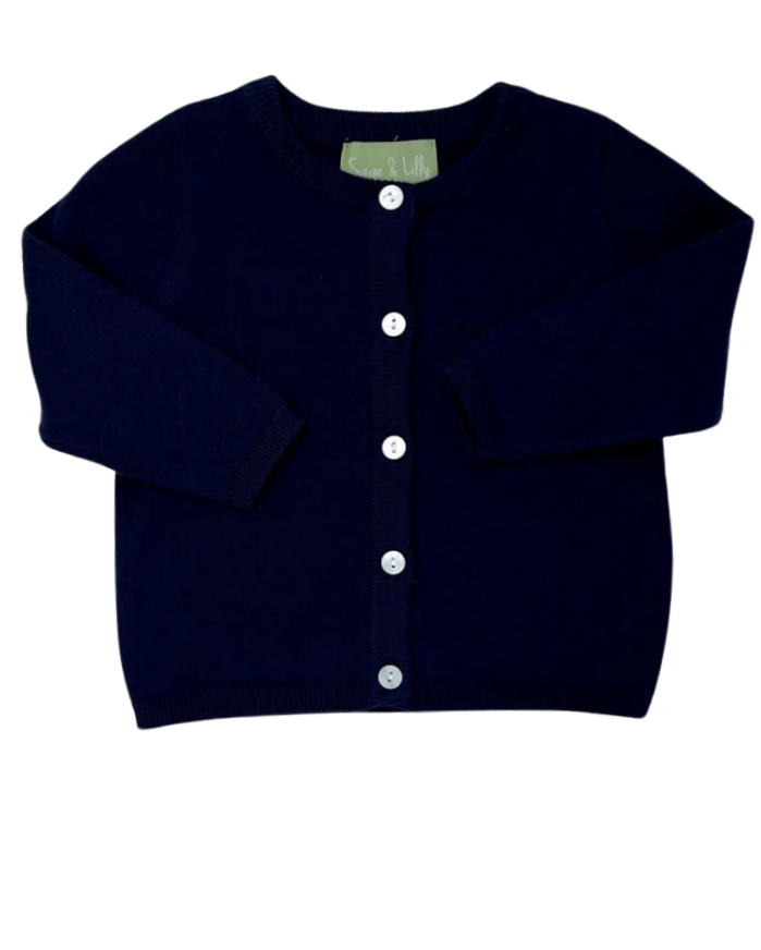 Navy Button Up Cardigan (Unisex)