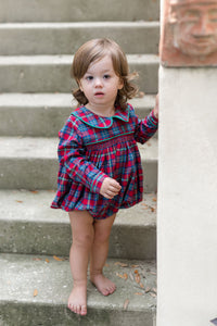 Perry Plaid Smocked Boy Bubble