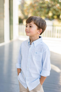 Baby Blue and White Destin Dress Shirt