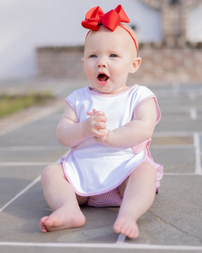 Rosey Red Bow Side Bloomer Set