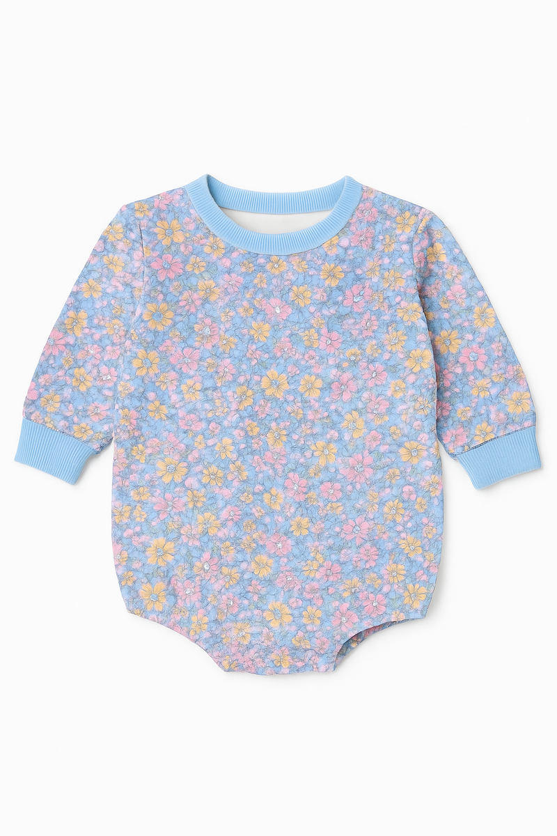 Short Bubble Blue Floral