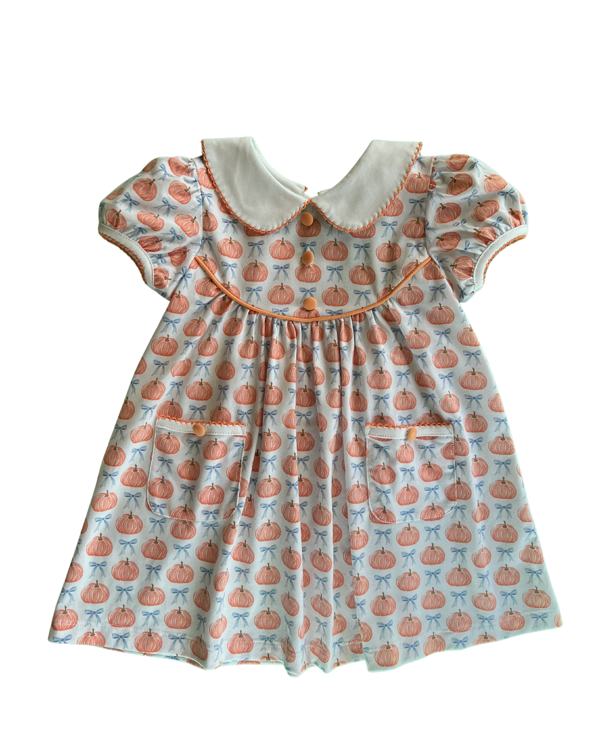 Orange Pumpkins Button Chest Dress