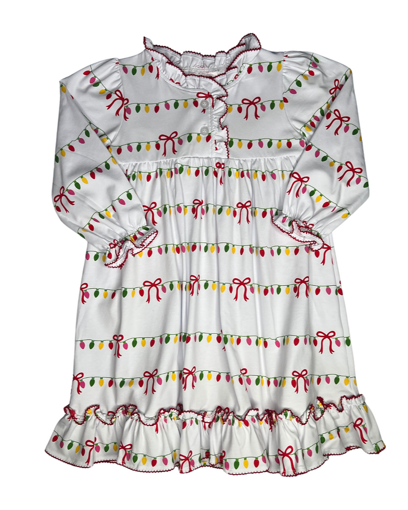 Girls Christmas Lights Christmas Morning Dress