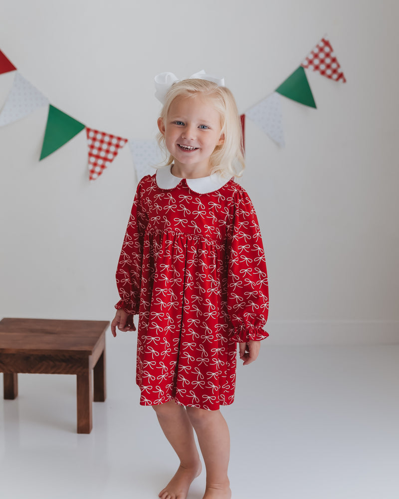 Girls Molly Bow Peter Pan Collar Dress