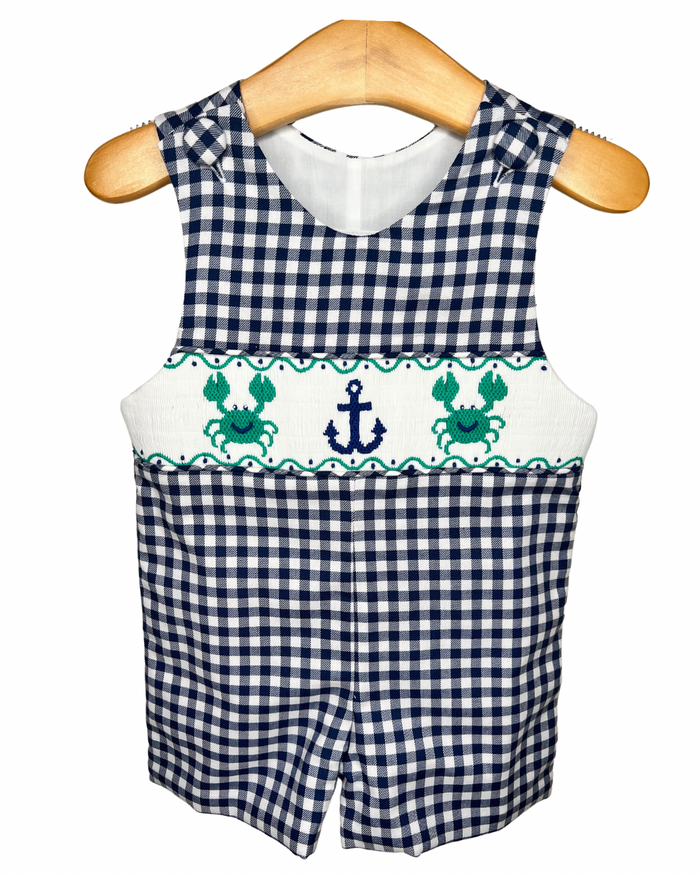 Boys Smocked Crab Shortall