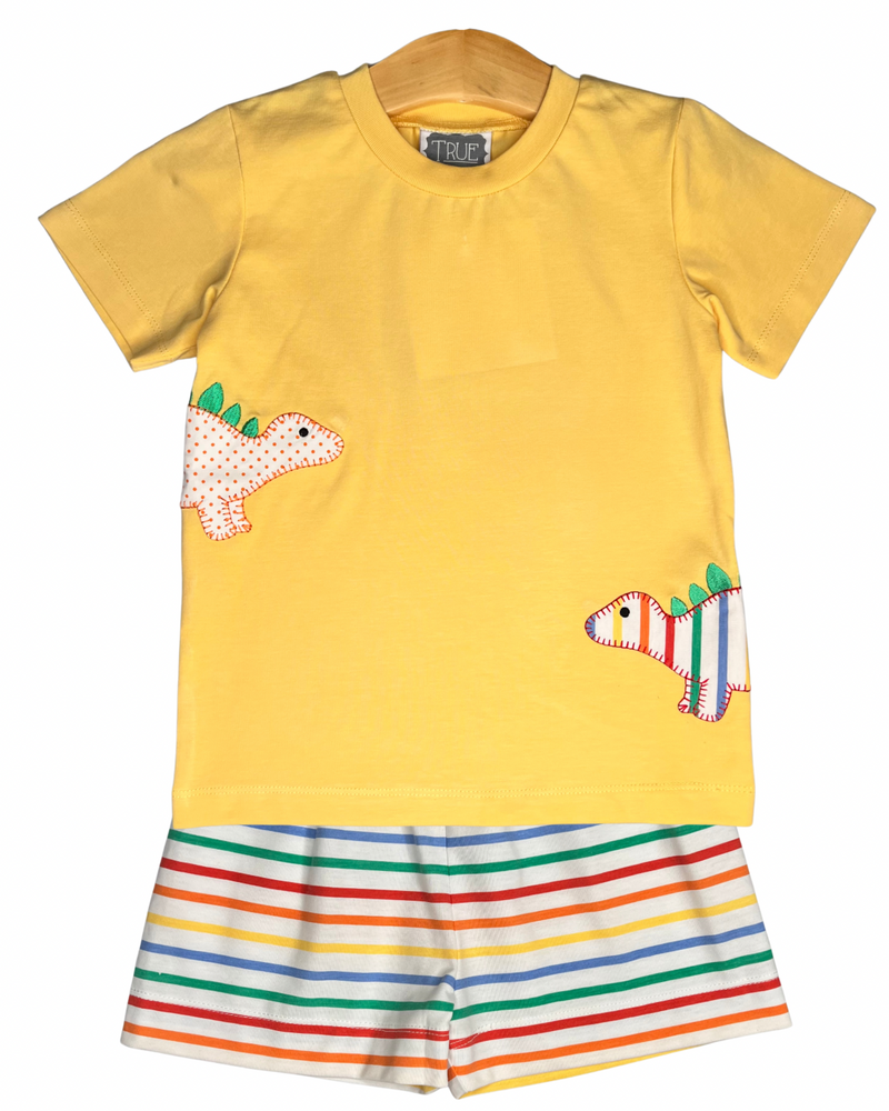 Boys Dino Applique Short Set