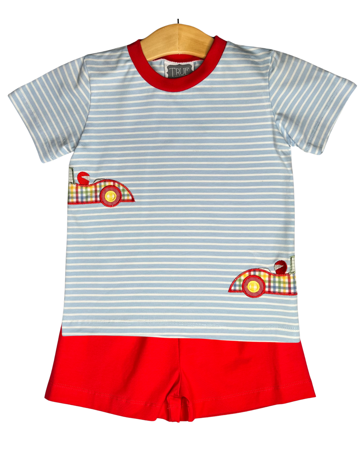 Boys Race Car Applique Short Set