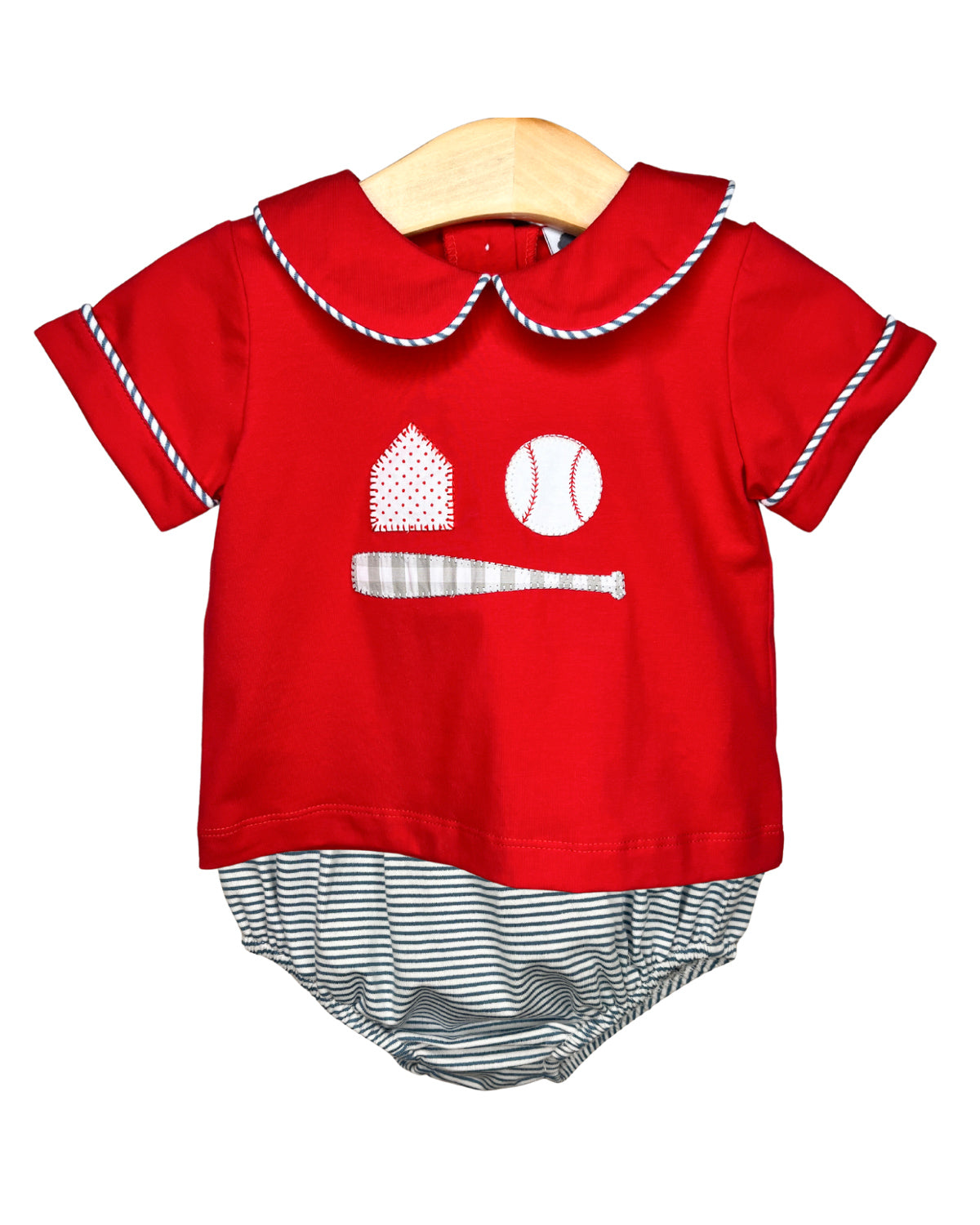 Boys Baseball Applique Bloomer Set