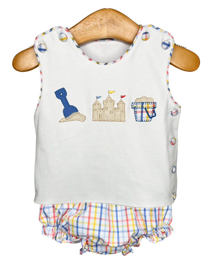 Boys Beach Applique Bloomer Set