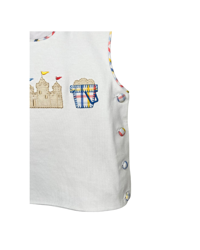 Boys Beach Applique Bloomer Set