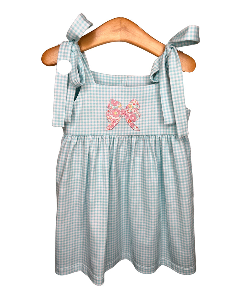 Girls Bow Applique Dress