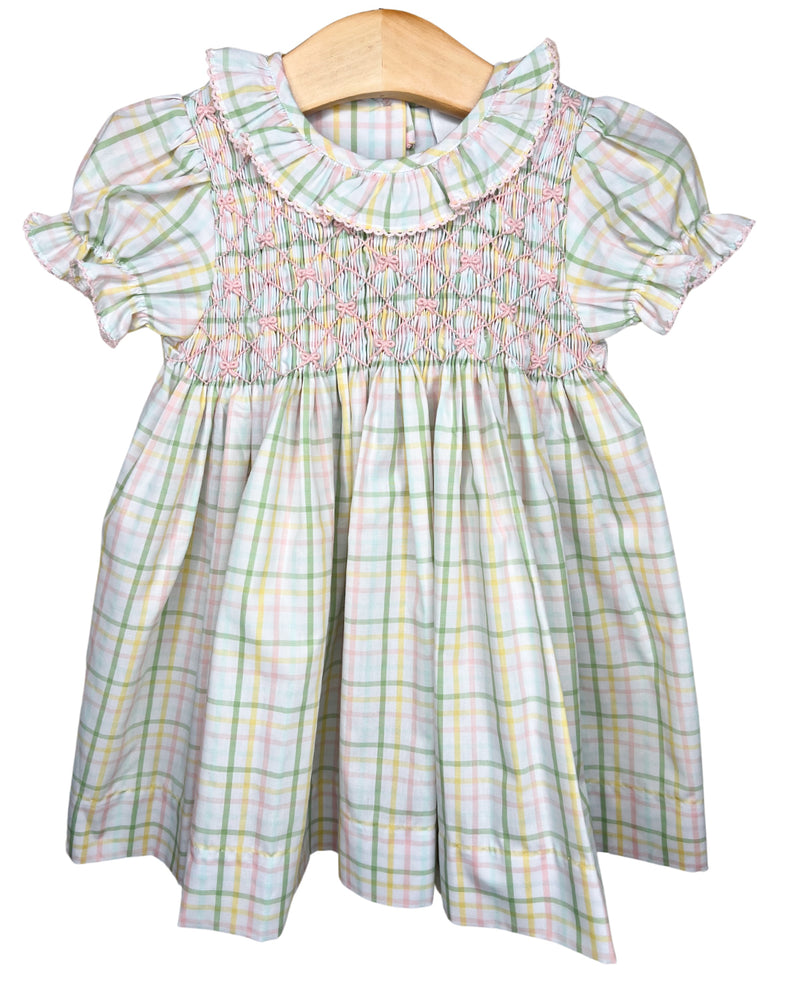 Girls Beatrice Bow Multi Plaid Dress