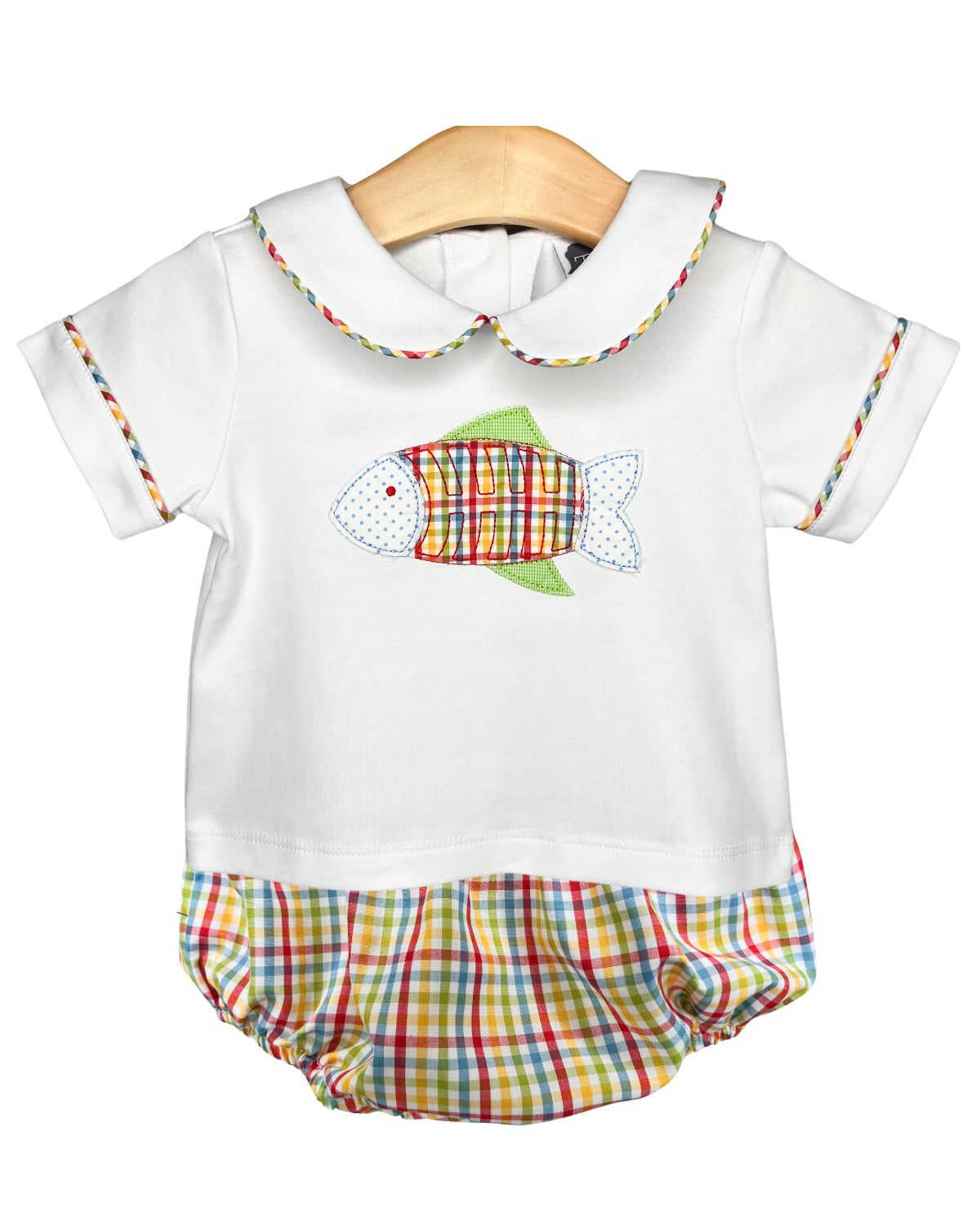 Boys Fish Applique Bloomer Set