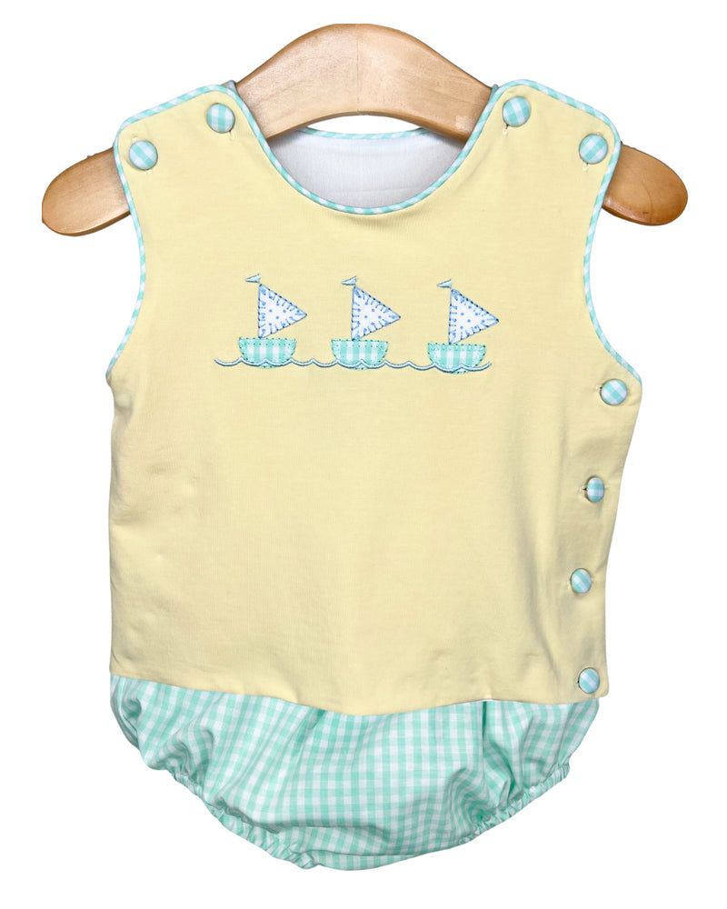 Boys Sailboat Applique Bloomer Set