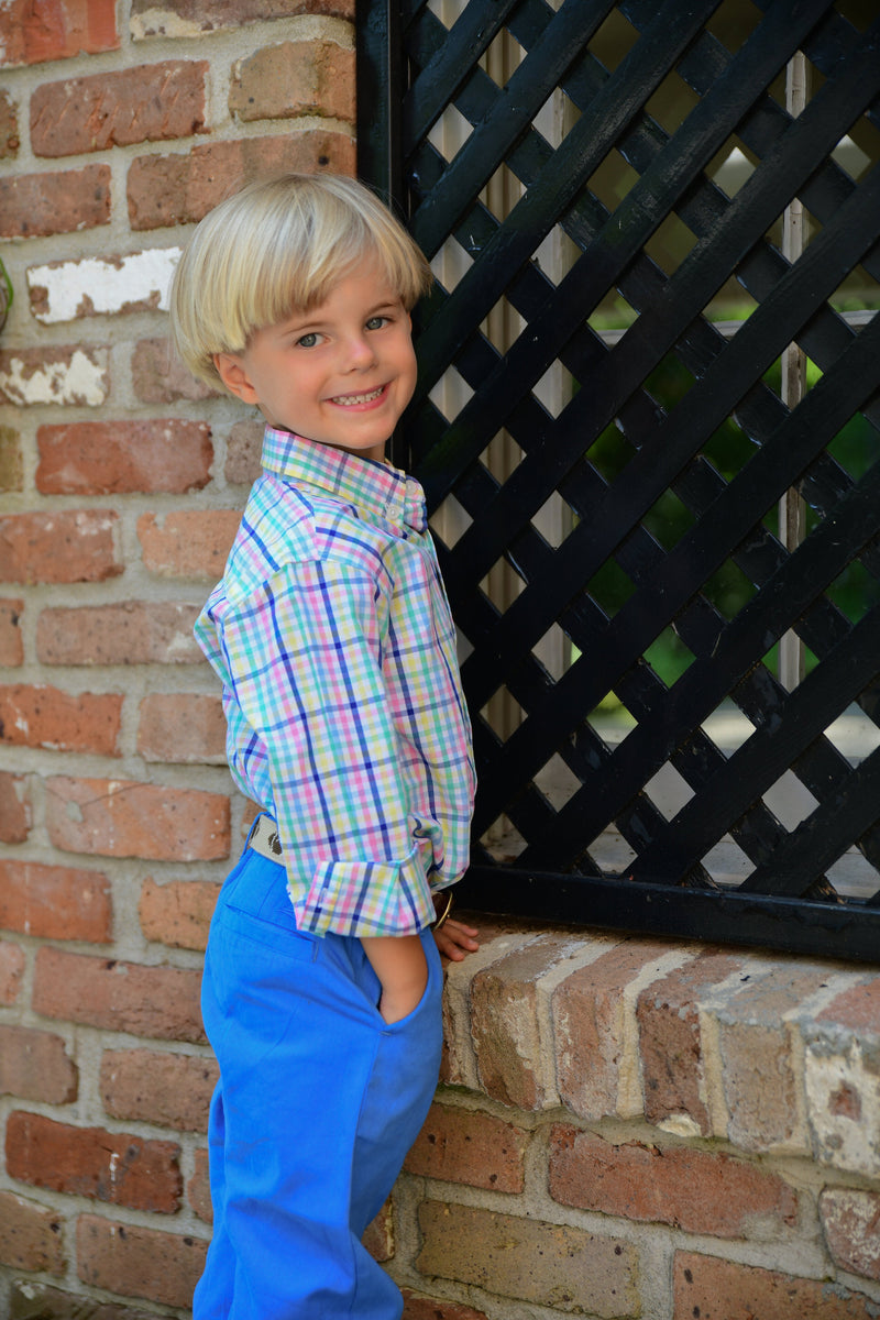 Easter plaid Destin dress shirt