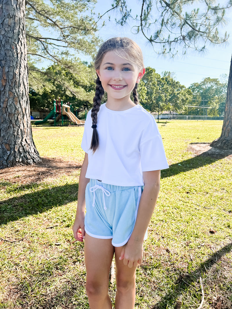 Blue Terry Shorts