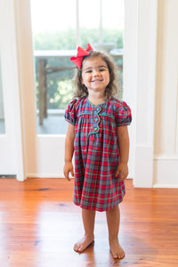 Holly Day Plaid Scallop Dress