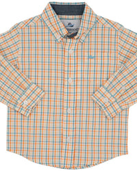 Orange and Turquoise Long Sleeve Destin Dress Shirt