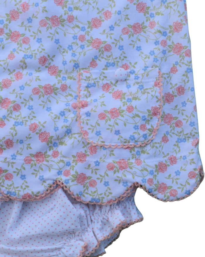 Peachy Floral Scallop Bloomer Set