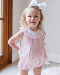 Piper Pink Pleated Collar Bow Bubble
