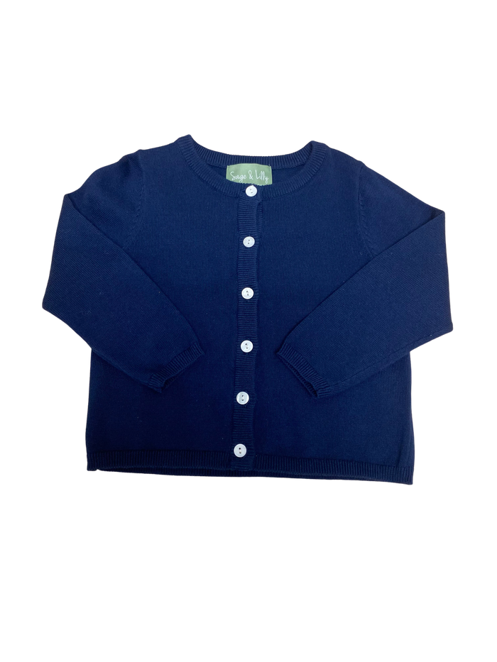 Navy Button Up Cardigan (Unisex)