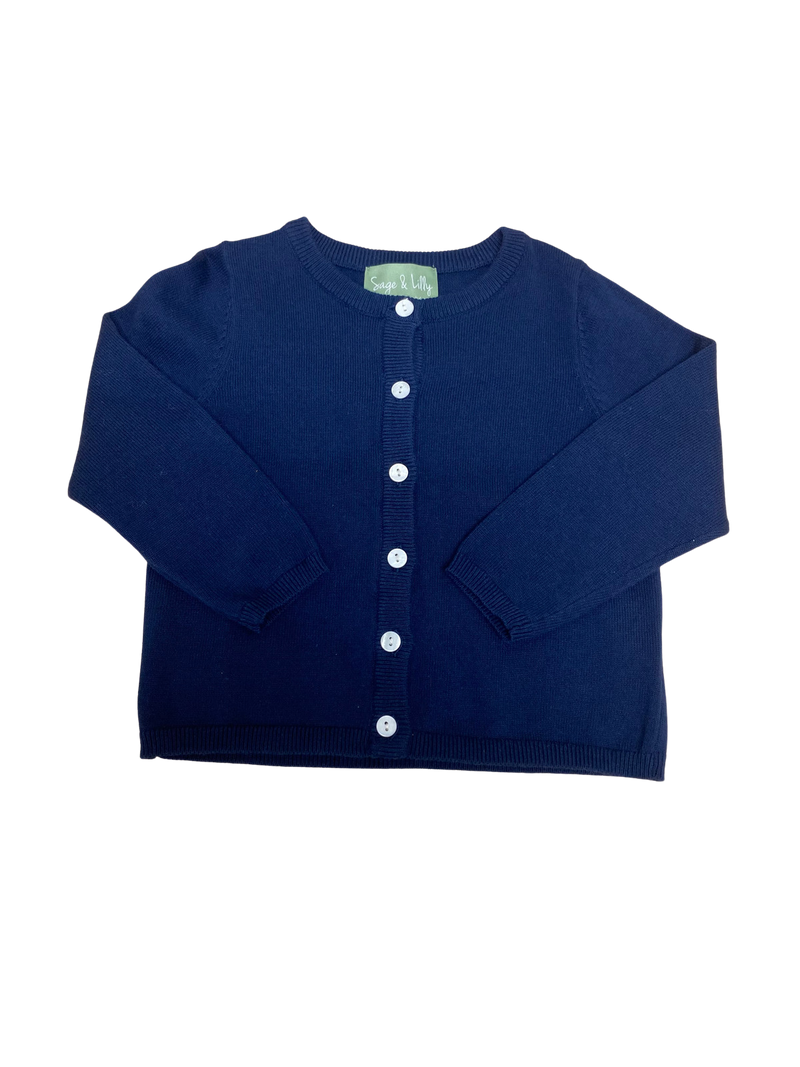 Navy button top up cardigan