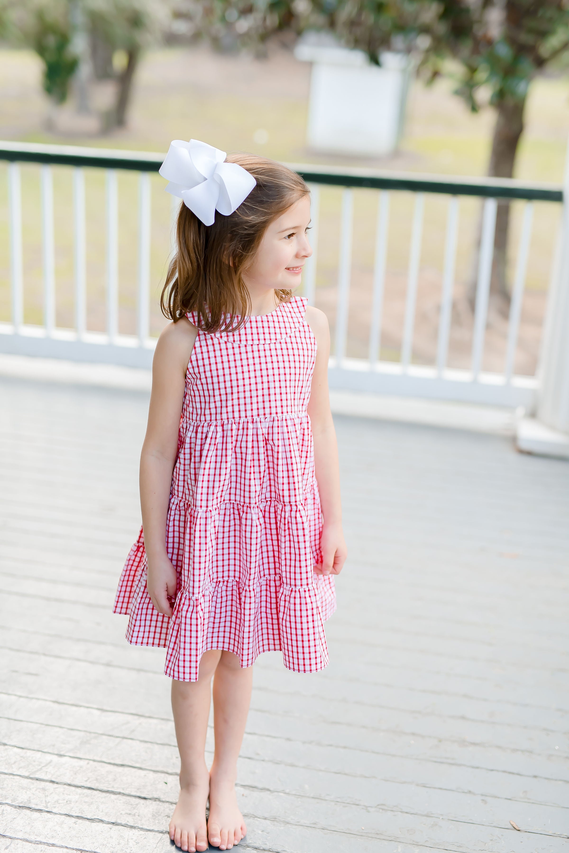 Richmond Red Checkered Tier Dress