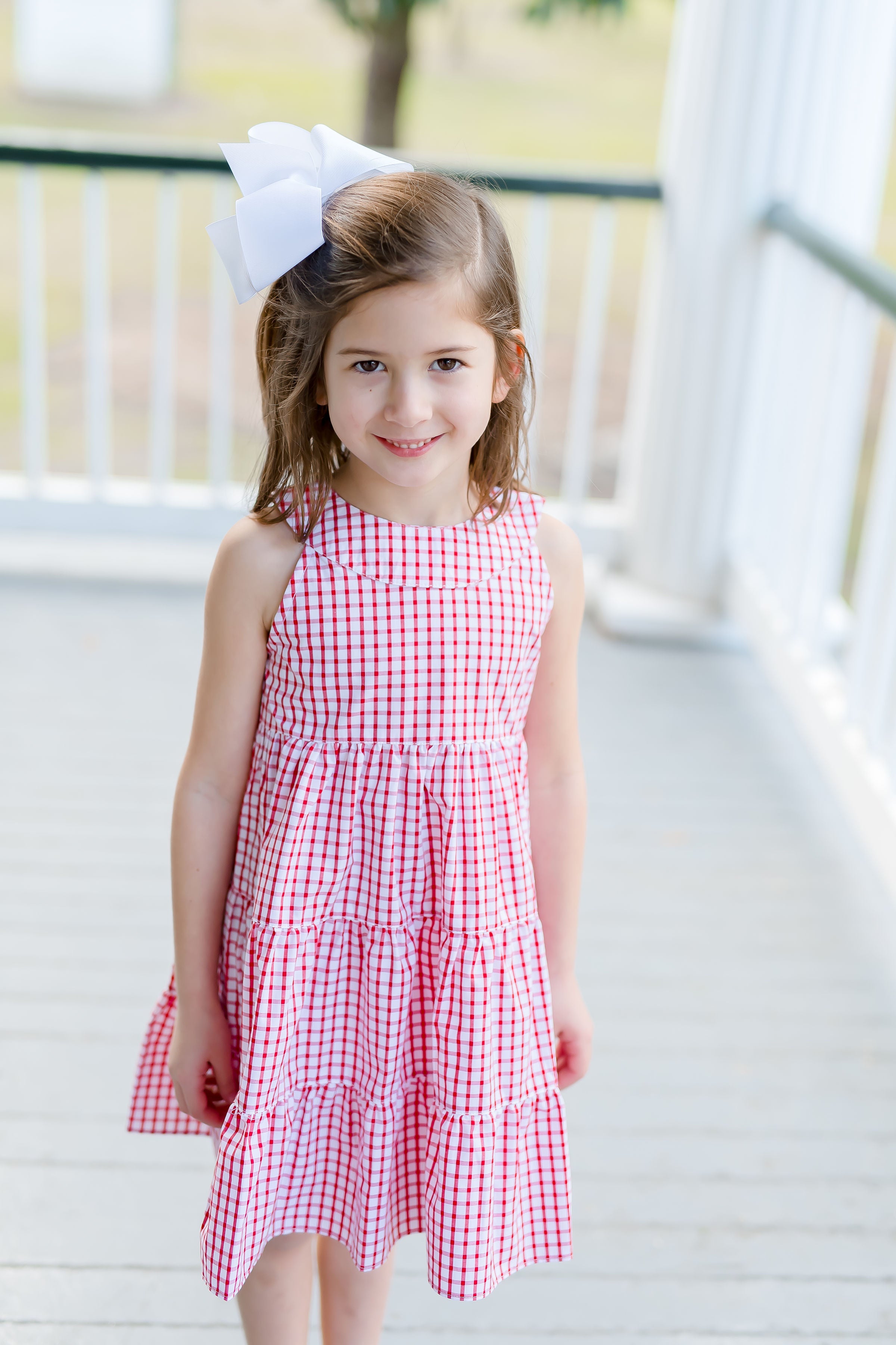 Richmond Red Checkered Tier Dress