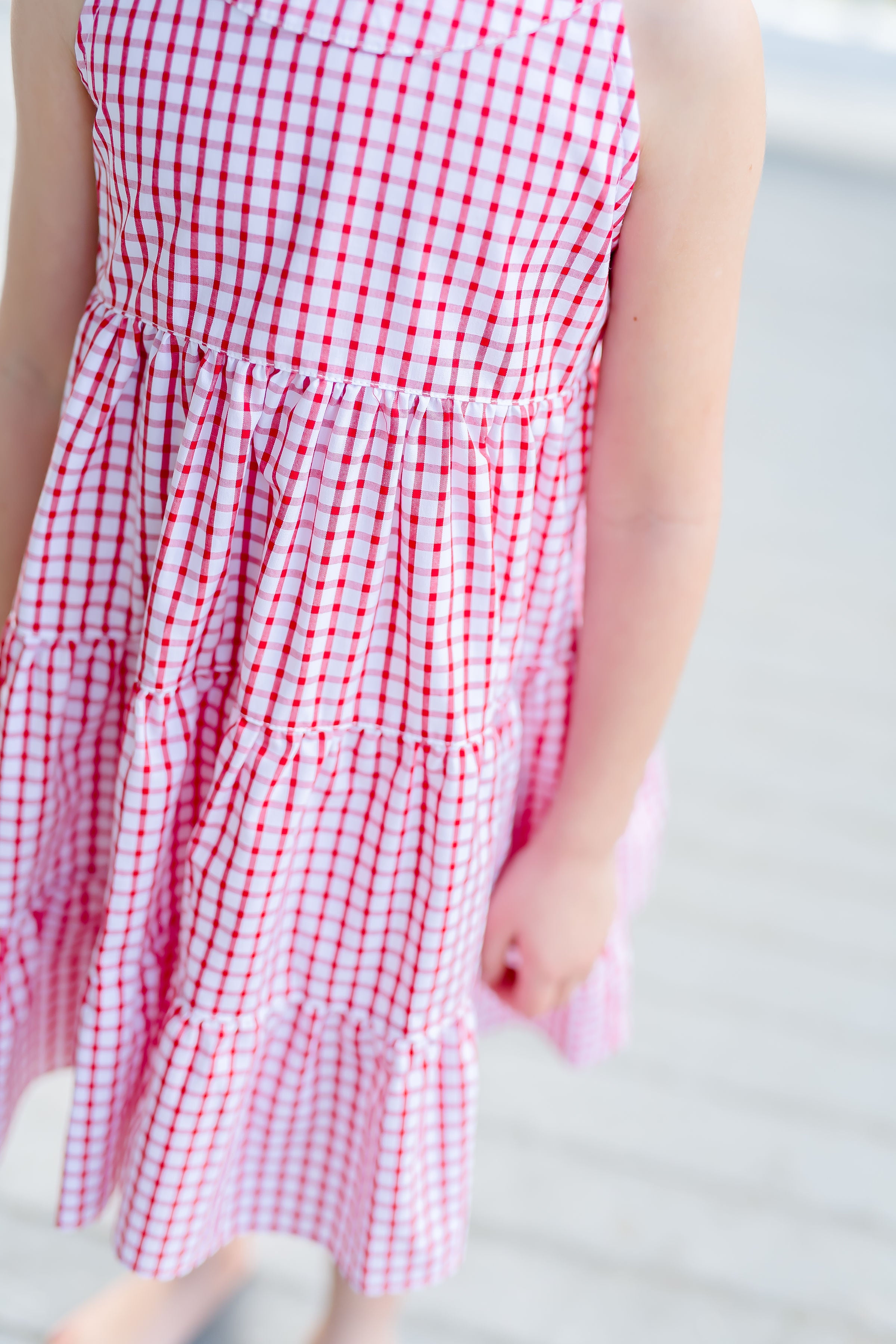 Richmond Red Checkered Tier Dress