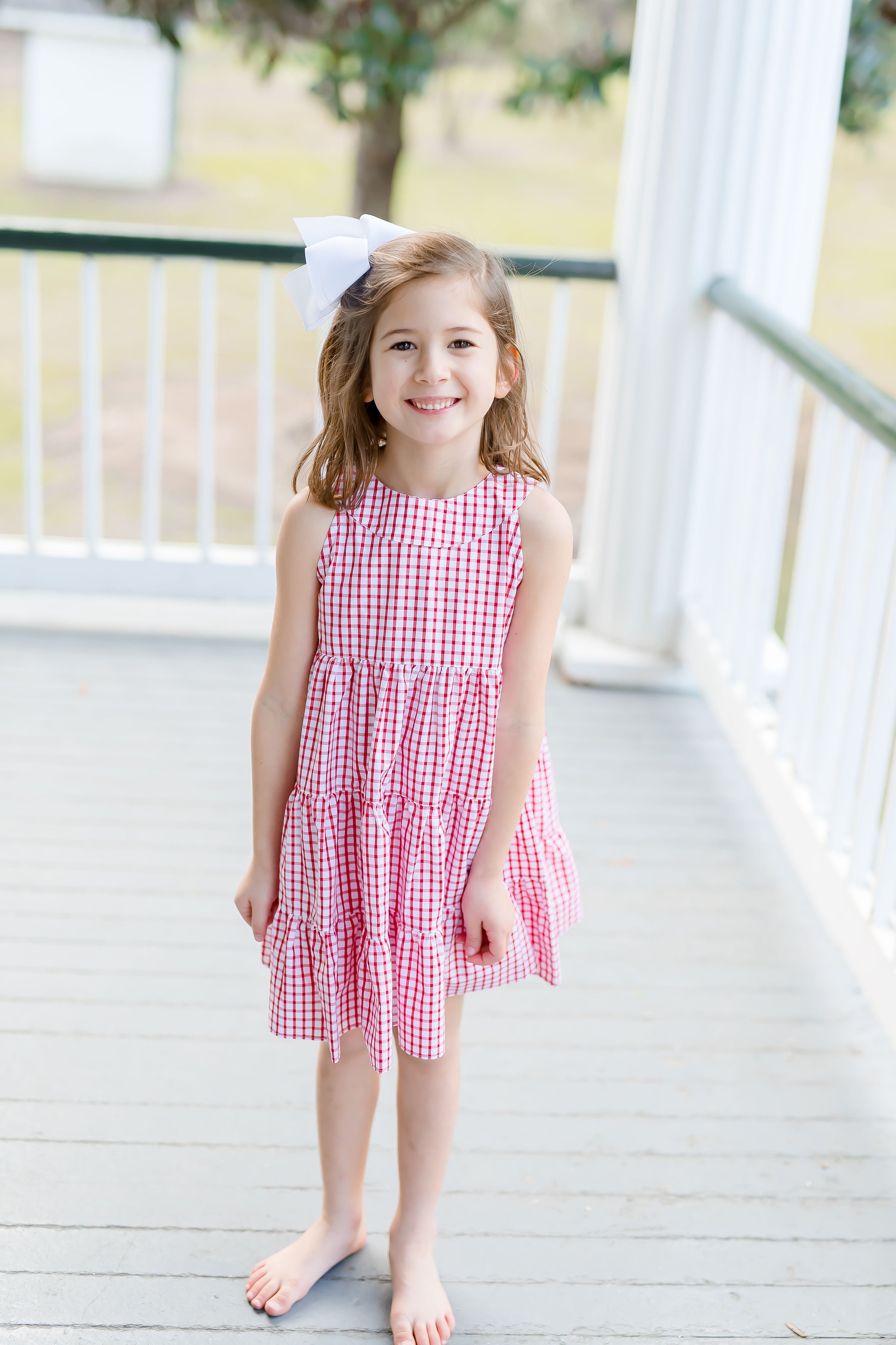 Richmond Red Checkered Tier Dress