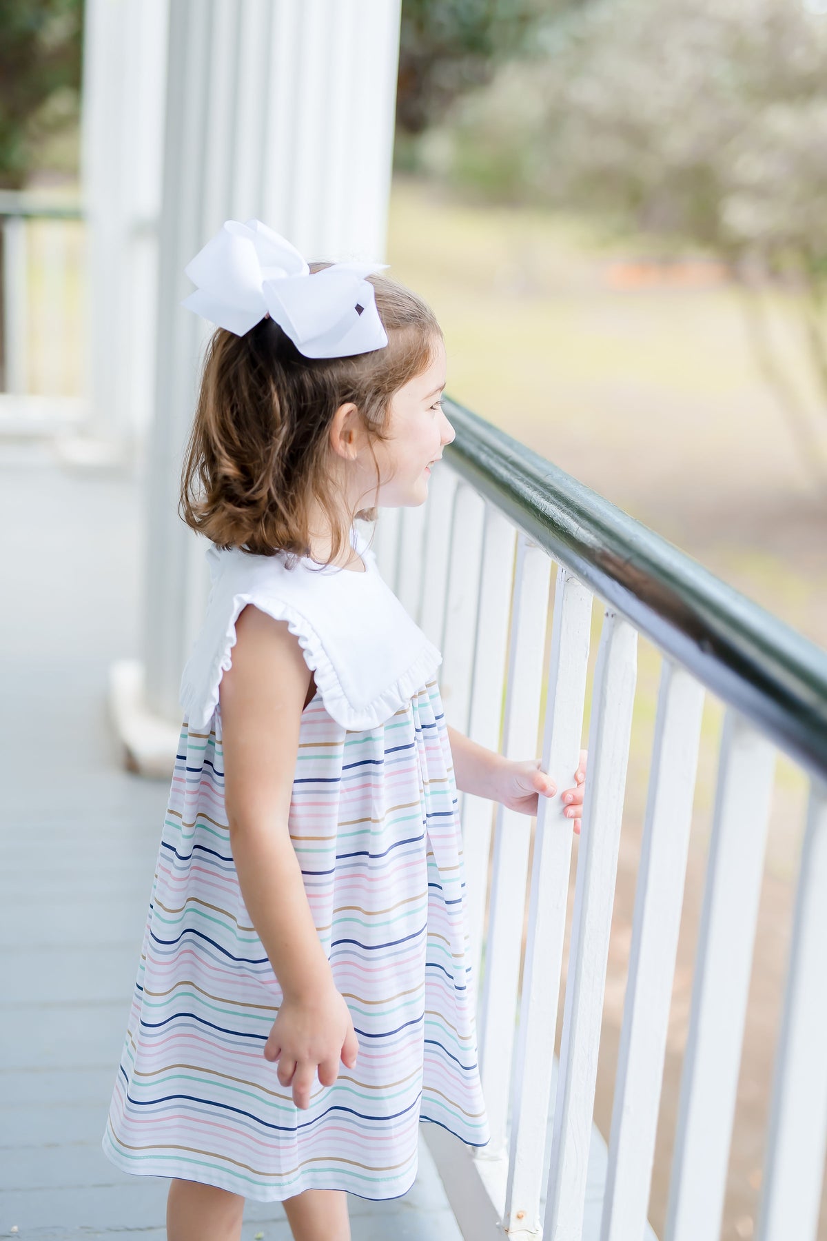 Summer Stripe Calloway Collar Dress